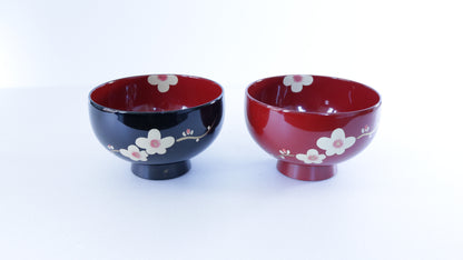 Set of 2 Urushi Ume Lacquer Bowls