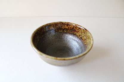 Minoyaki Rice Bowl (Dark Green / Brown)