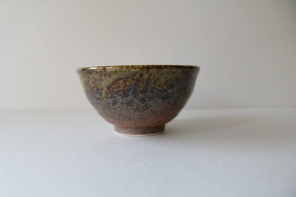 Minoyaki Rice Bowl (Dark Green / Brown)