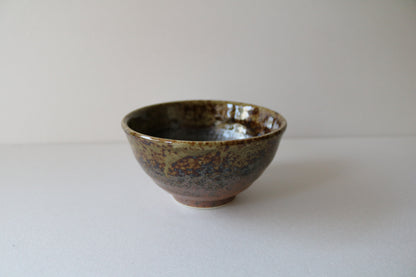 Minoyaki Rice Bowl (Dark Green / Brown)