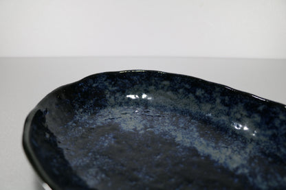 Minoyaki Oval Serving Plate (Navy)