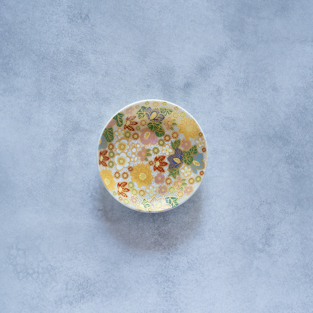 Floral Symphony Mamezara – Gold & Vibrant Blossoms