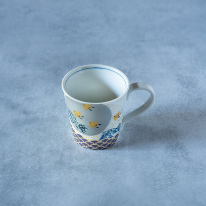 Sunrise Wave Pattern Mug - Silver