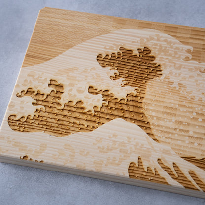 Hokusai Wave Fir Wood Cutting Board