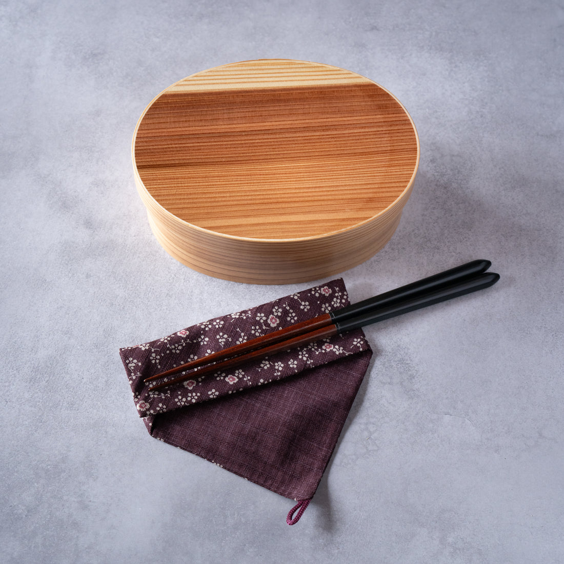 Authentic Chopsticks Set with Vibrant Purple Cotton Case