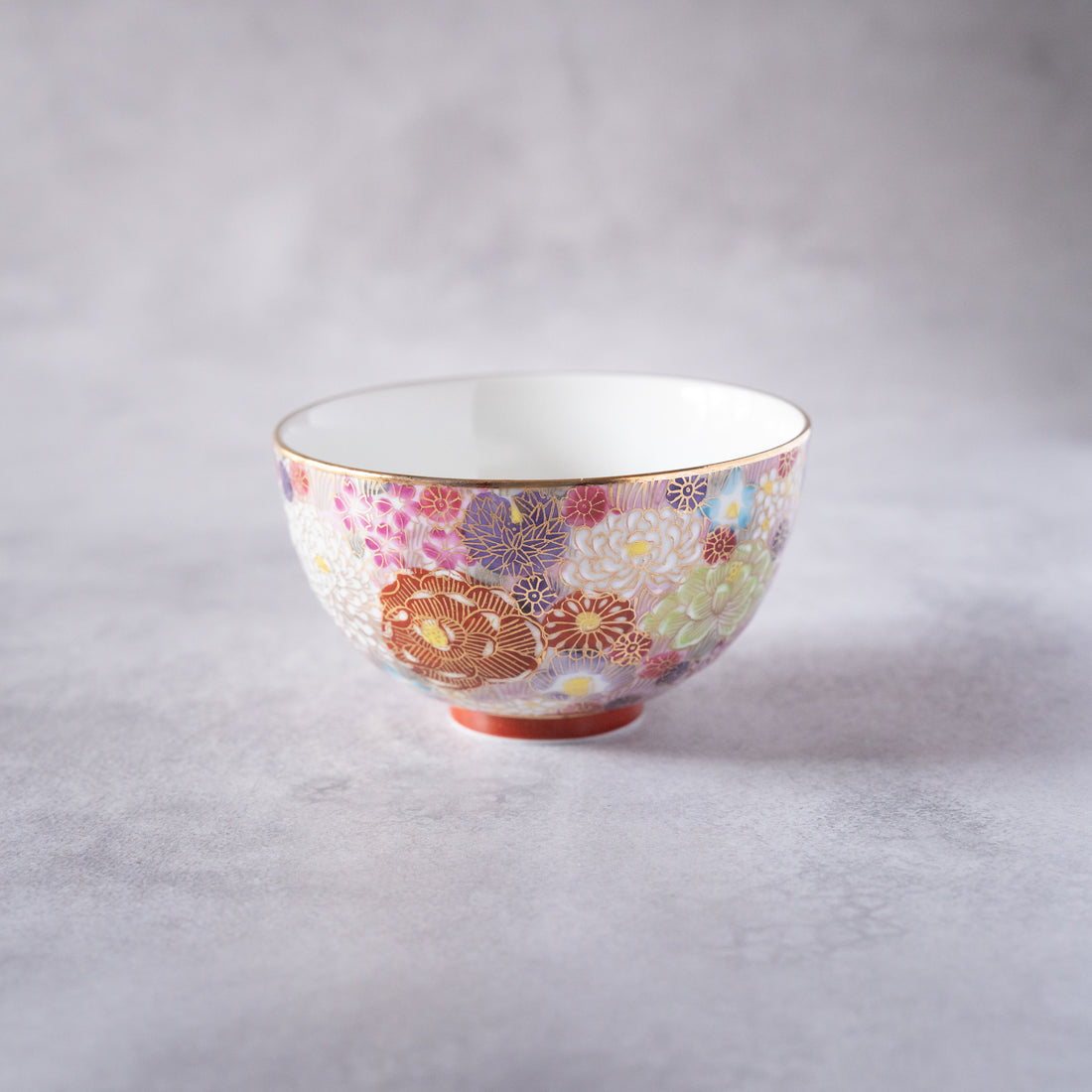 Hanatsume Pink Kutani Rice Bowl